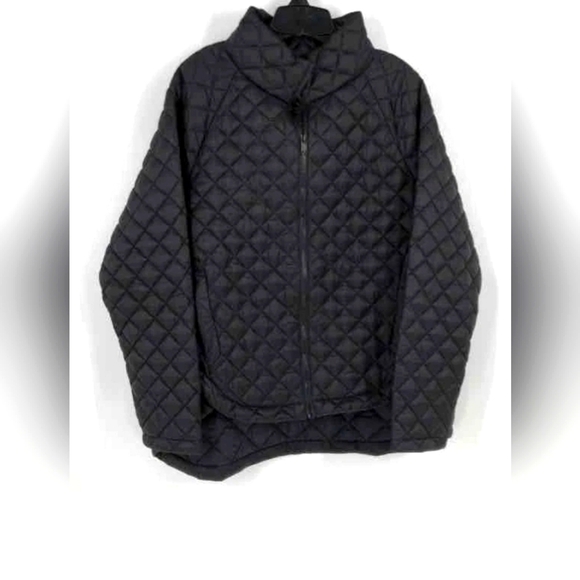 Athleta Quilted Black Puffer Whisper Featherless Jacket Coat XL - Picture 1 of 8